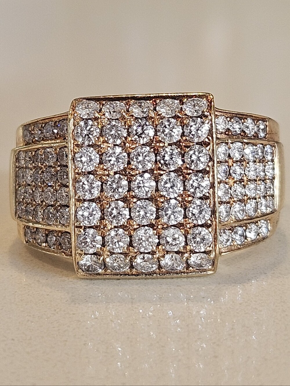 Men's 2.25ct+ Natural Diamond Designer Joe Rodeo SOLID 14k Yellow Gold Ring